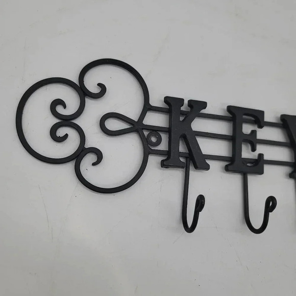 Key Holder Wall Rack Hooks Organizer Mail Mount Hanger Mount Metal Entryway 13" - Picture 4 of 7